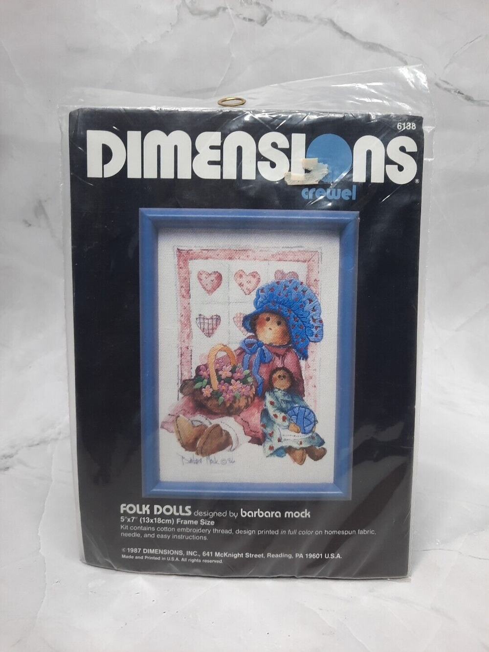 Vintage Dimensions Crewel Embroidery Kit Folk Dolls 5x7 Toys Country